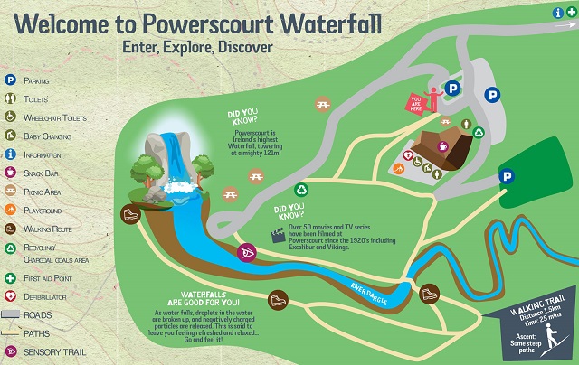 Powerscourt Waterfall Map