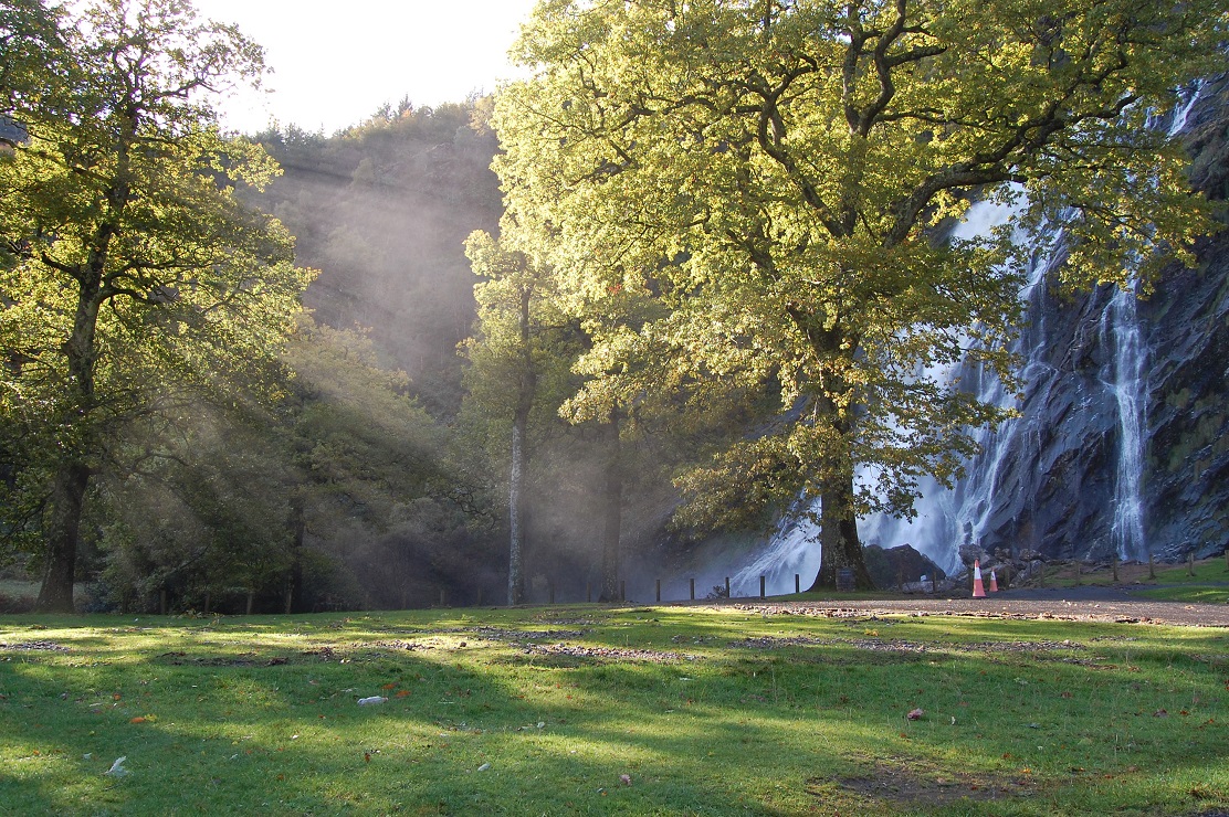 View of Powerscourt Waterfall taken in the summer.