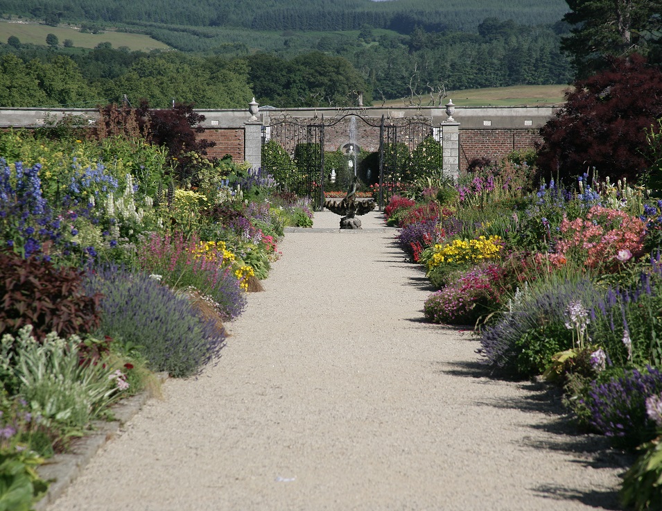 Herbacious border in The Walled Garden at Powerscourt Estate, House & Gardens.