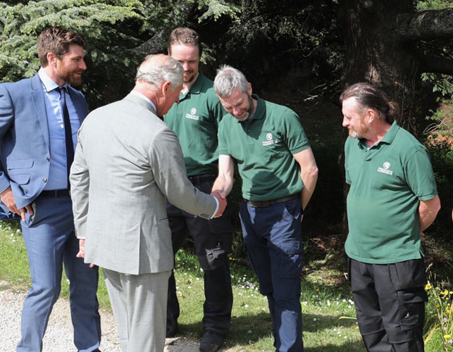Powerscourt Estate gardeners welcoming Prince Charles